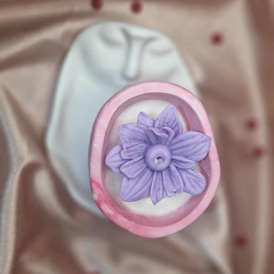 Floral design on a beige fabric background