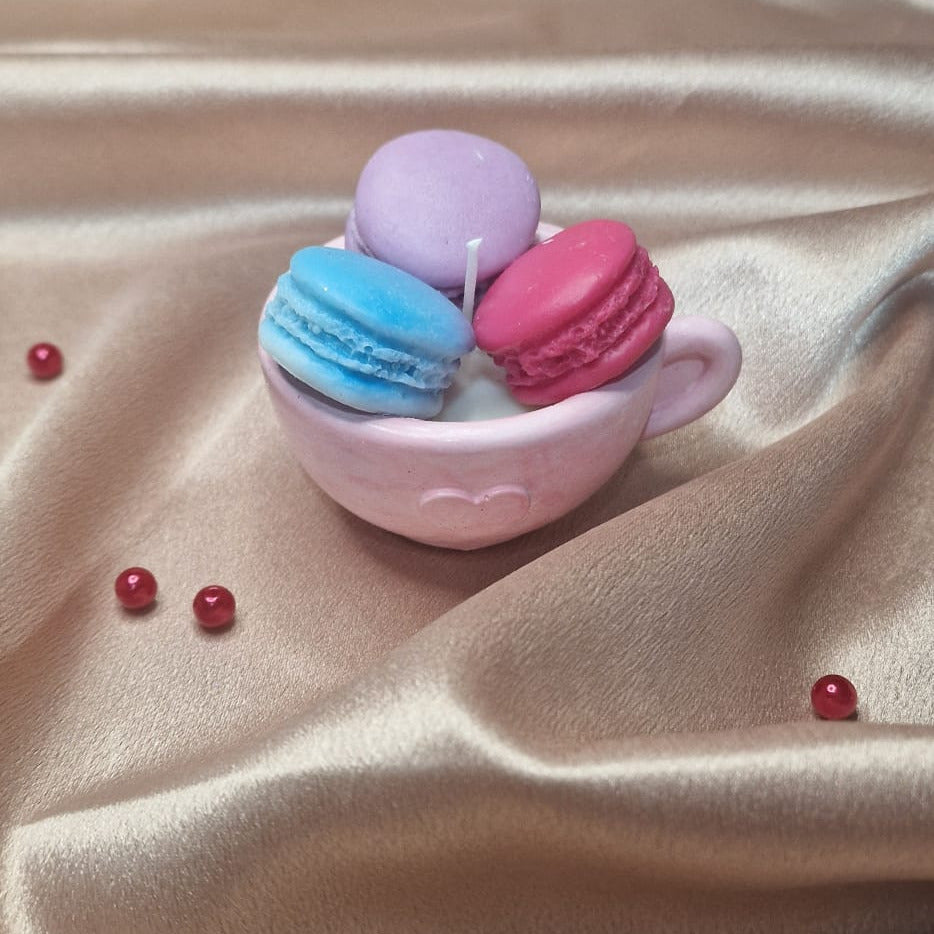 Colorful toy on a beige fabric background