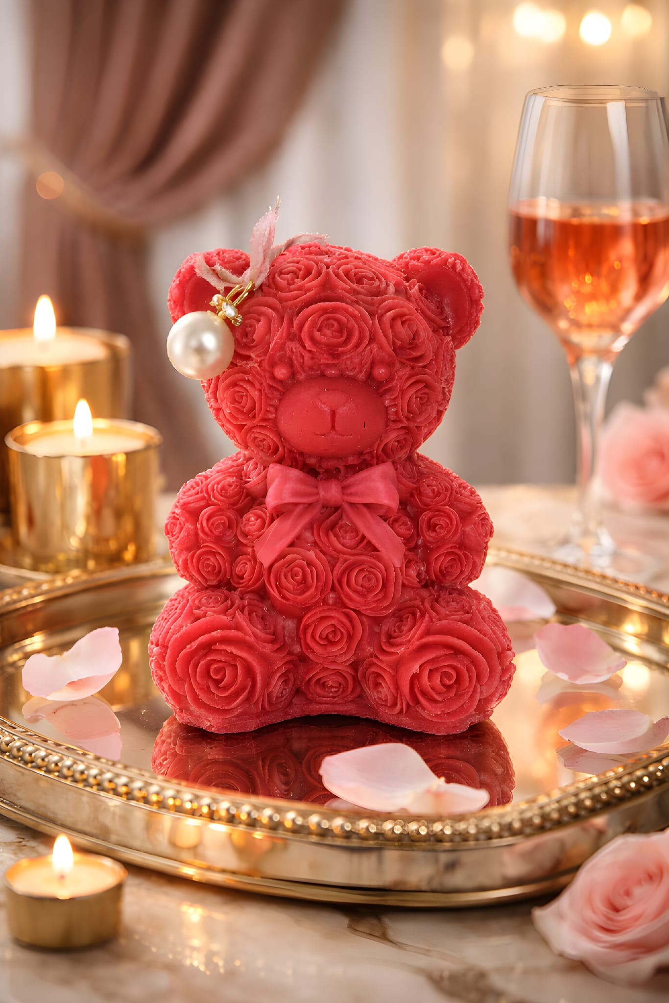 Rosy Bear Candle