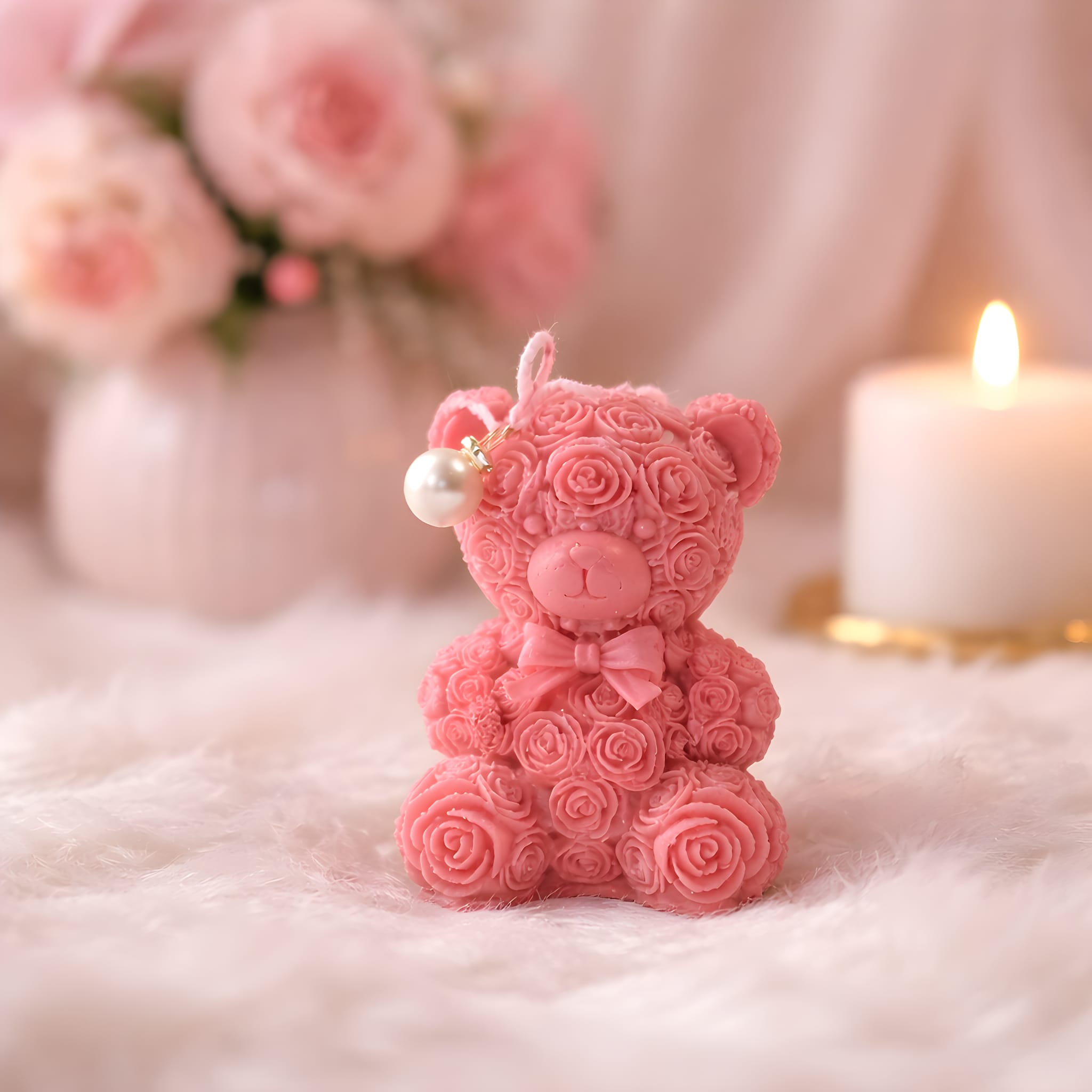 Rosy Bear Candle